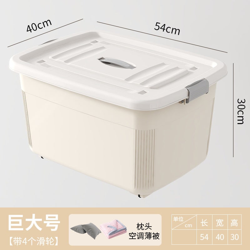 Women's Plastic Storage Bin with Latching Lid Stackable Design and Carrying Handle Totes