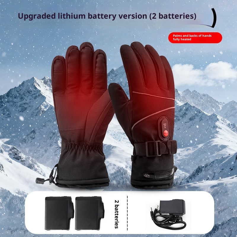 Women's Rechargeable Heated Gloves Waterproof with Textured Grip and Adjustable Wrist Strap