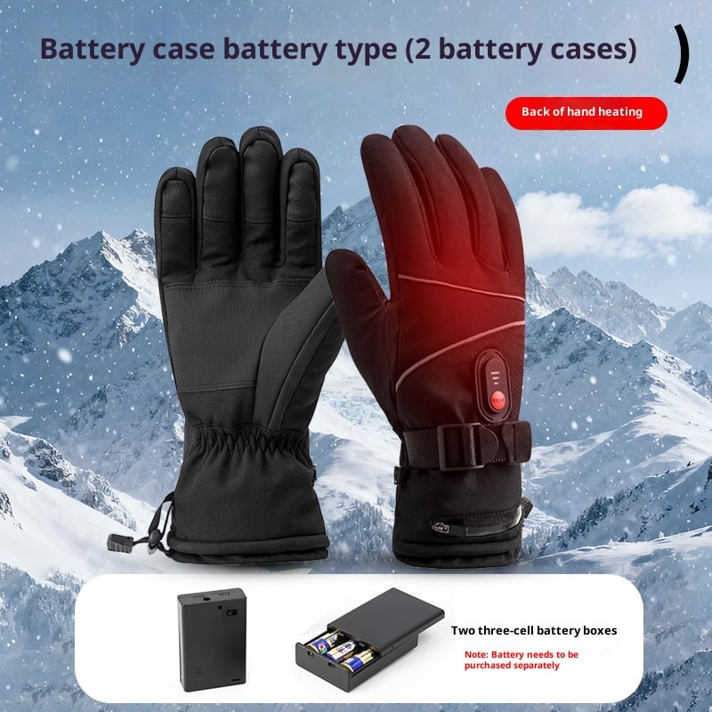Women's Rechargeable Heated Gloves Waterproof with Textured Grip and Adjustable Wrist Strap