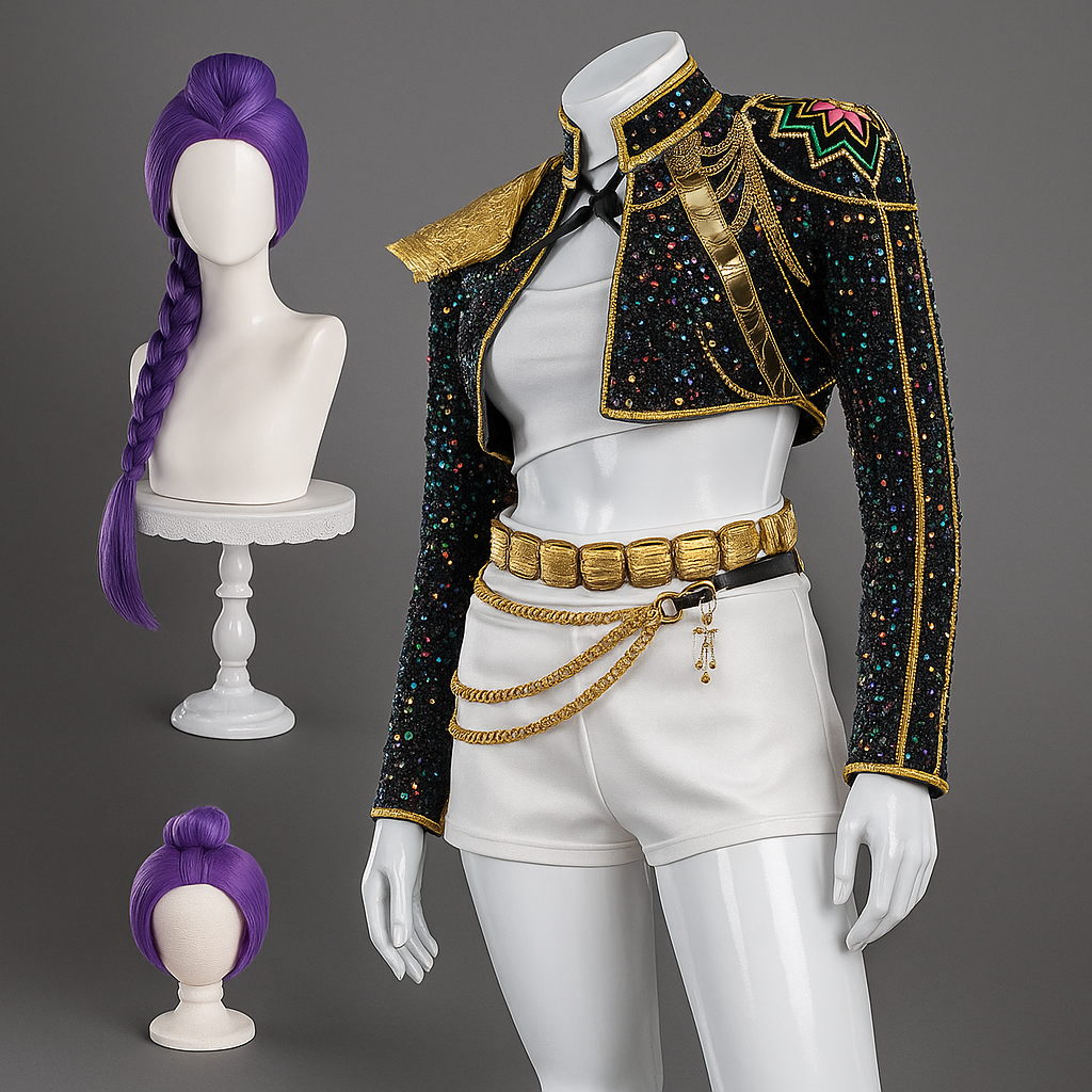 Women's Sequin Belly Dancer Dance Costume with Glittering Crop Jacket Shorts and Gold Chain Belt