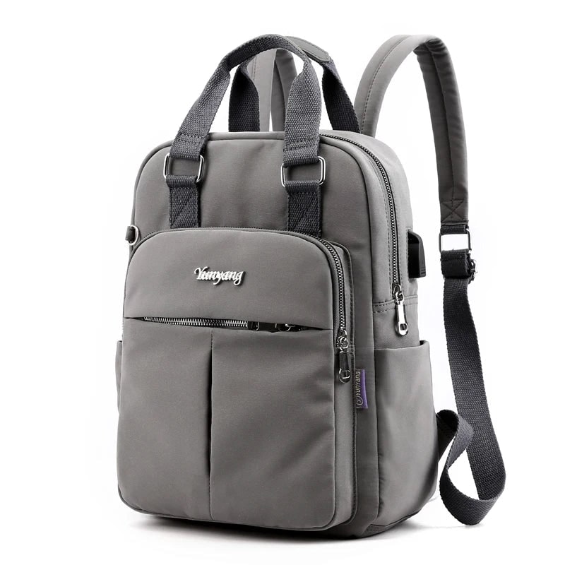 Women's Travel Backpack Purse with USB Charging Port and Nylon Exterior