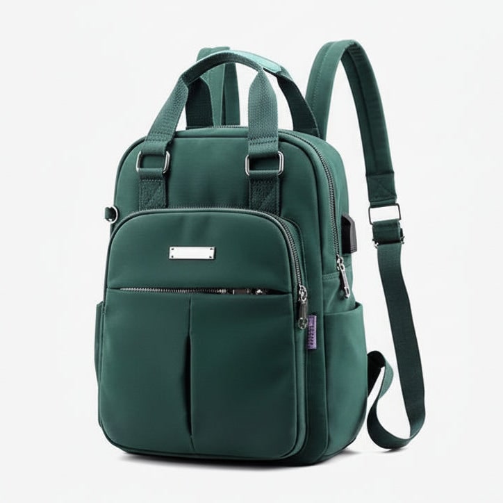 Women's Travel Backpack Purse with USB Charging Port and Nylon Exterior