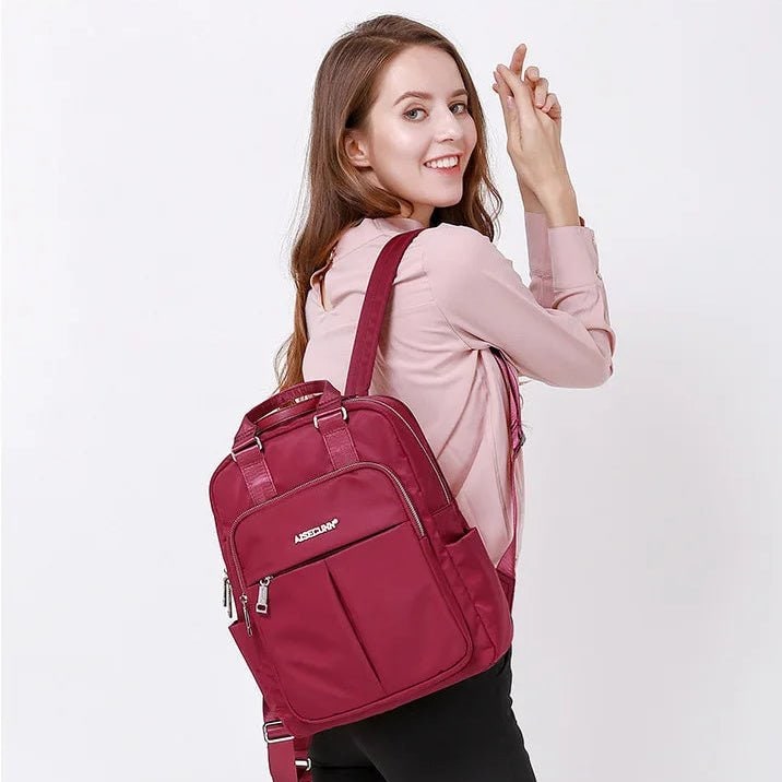 Women's Travel Backpack Purse with USB Charging Port and Nylon Exterior