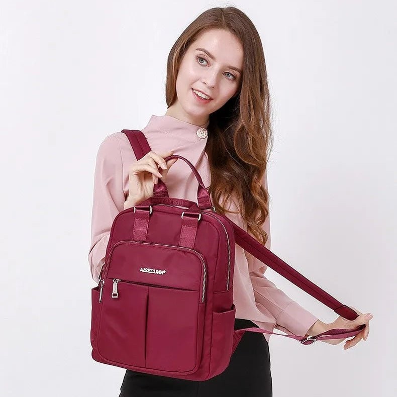 Women's Travel Backpack Purse with USB Charging Port and Nylon Exterior