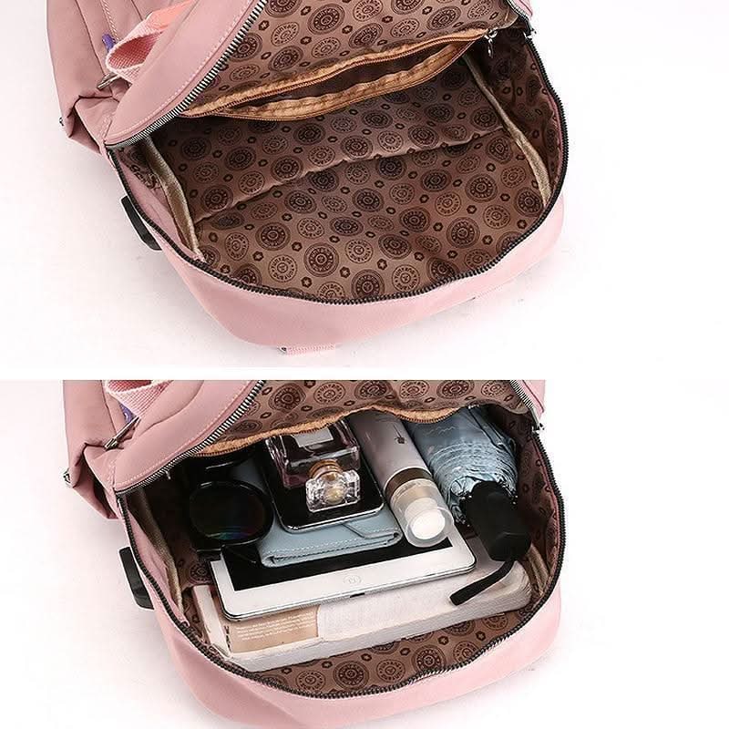 Women's Travel Backpack Purse with USB Charging Port and Nylon Exterior
