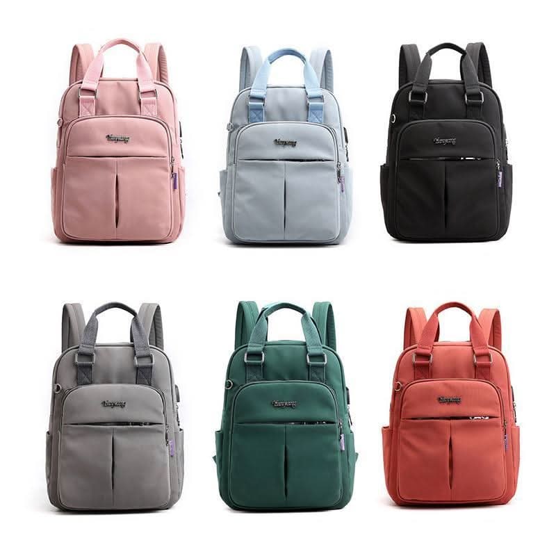 Women's Travel Backpack Purse with USB Charging Port and Nylon Exterior