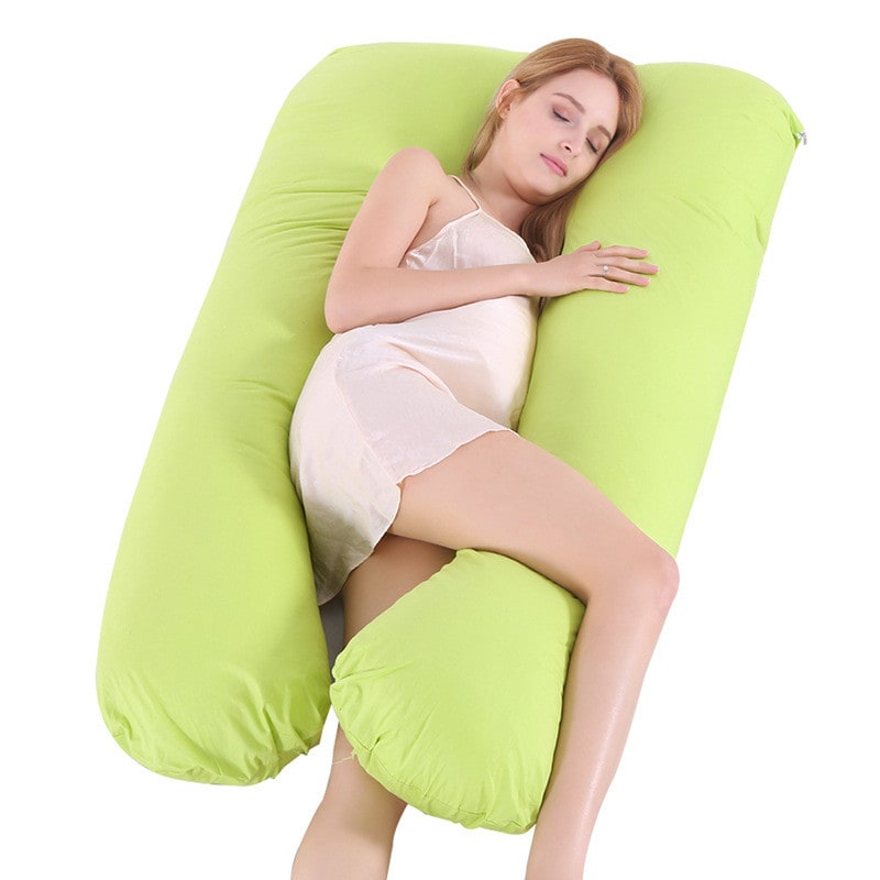 Women's U Shaped Full Body Pregnancy Pillow with Side Sleeping Support and Back Pain Relief