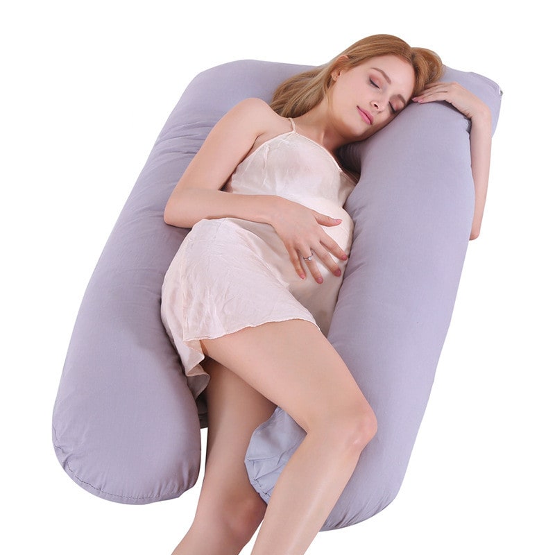 Women's U Shaped Full Body Pregnancy Pillow with Side Sleeping Support and Back Pain Relief