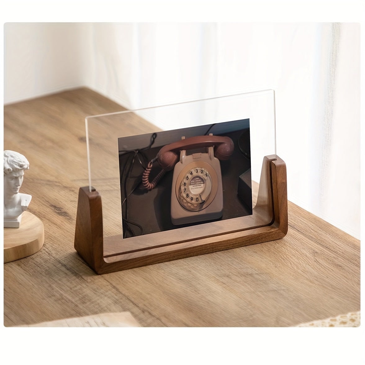 Wood Picture Frame 12x18 and 11x17 Modern Tabletop Display with Clear Acrylic Panels