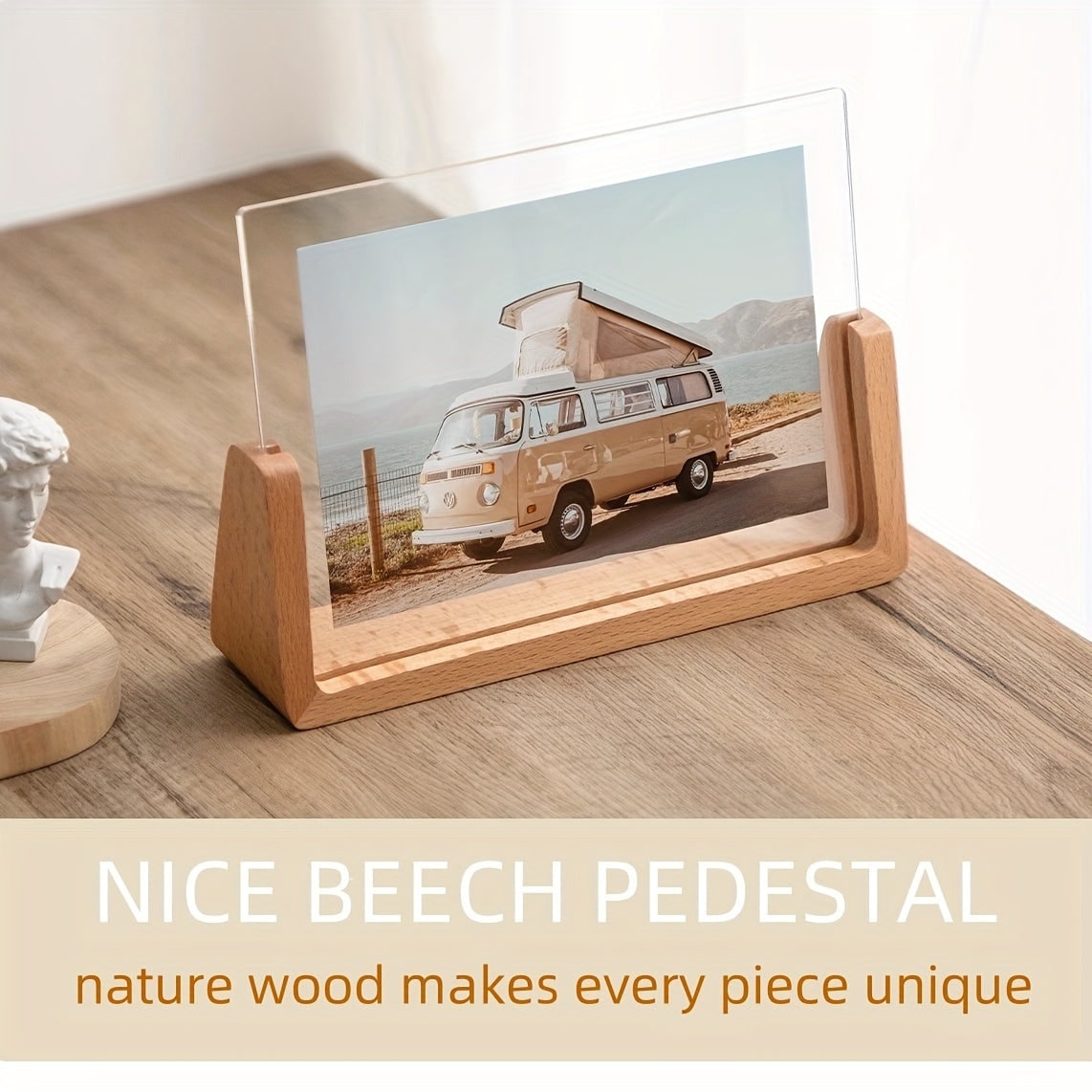 Wood Picture Frame 12x18 and 11x17 Modern Tabletop Display with Clear Acrylic Panels