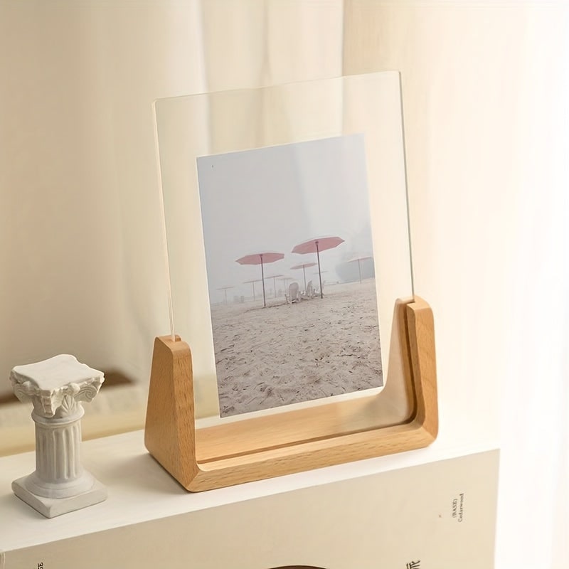 Wood Picture Frame 12x18 and 11x17 Modern Tabletop Display with Clear Acrylic Panels