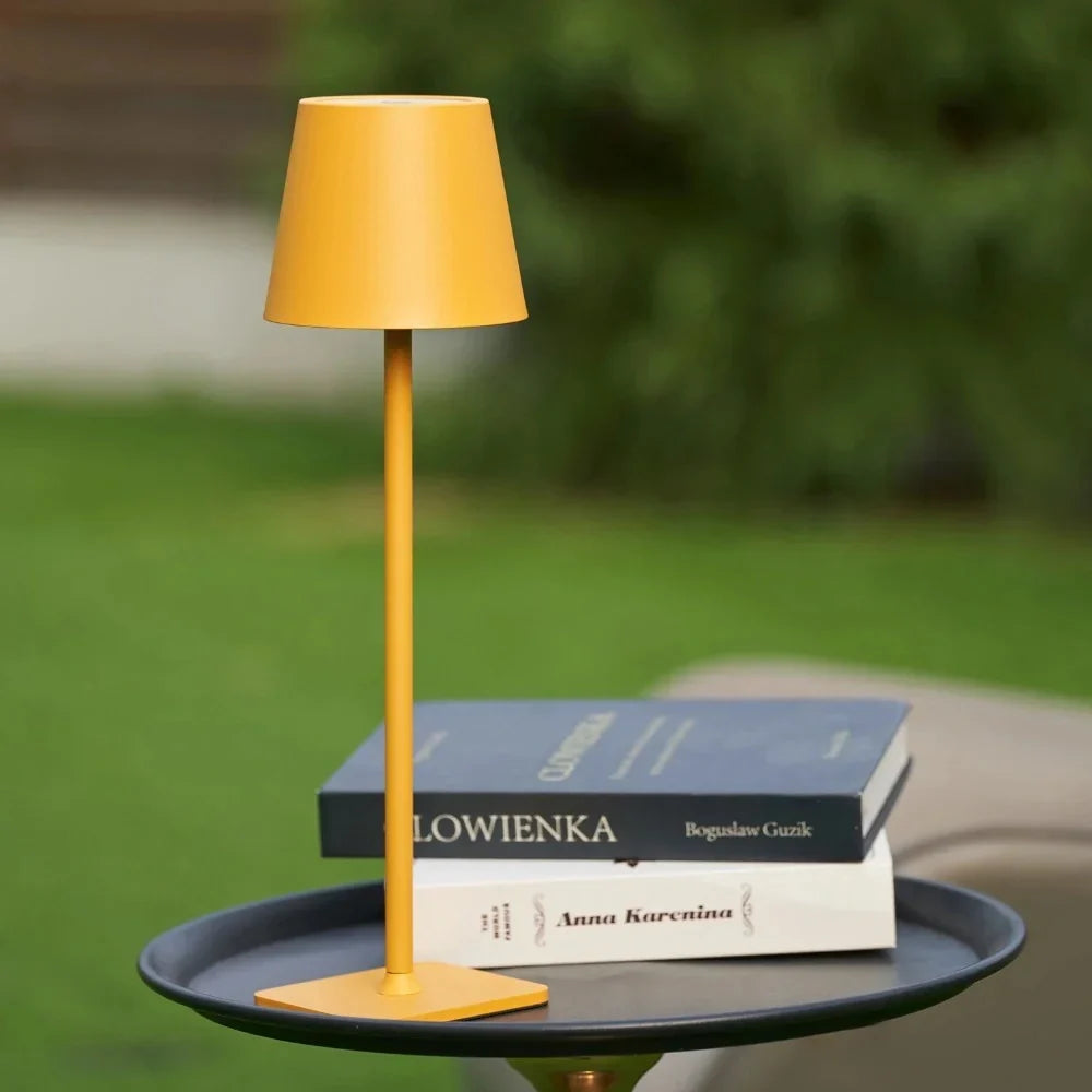 Tall Dimmable Table Lamp Touch‑Control Rechargeable LED Light