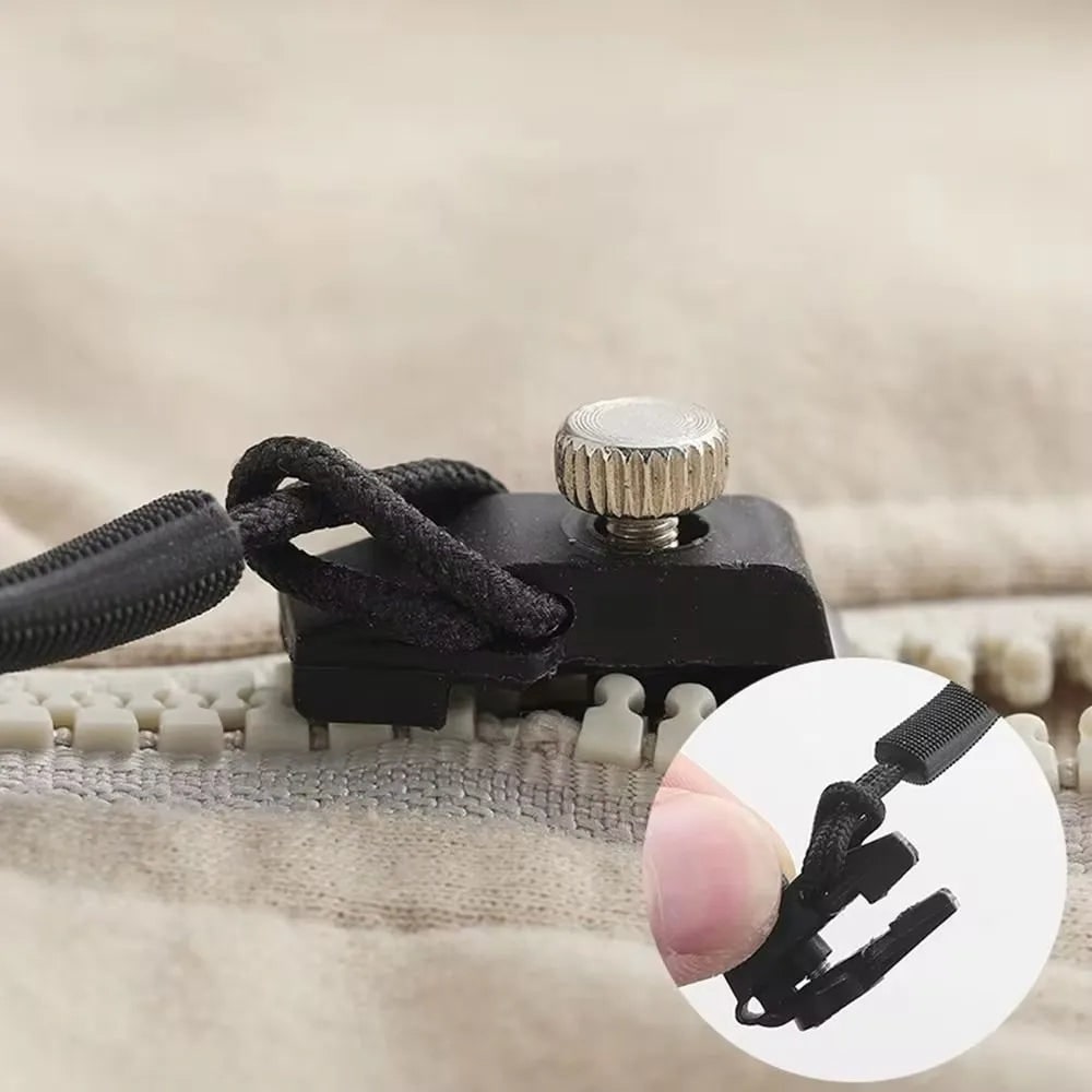 Zipper Replacement Slider for Broken Repair with Universal Fit and Thumbscrew Clamp