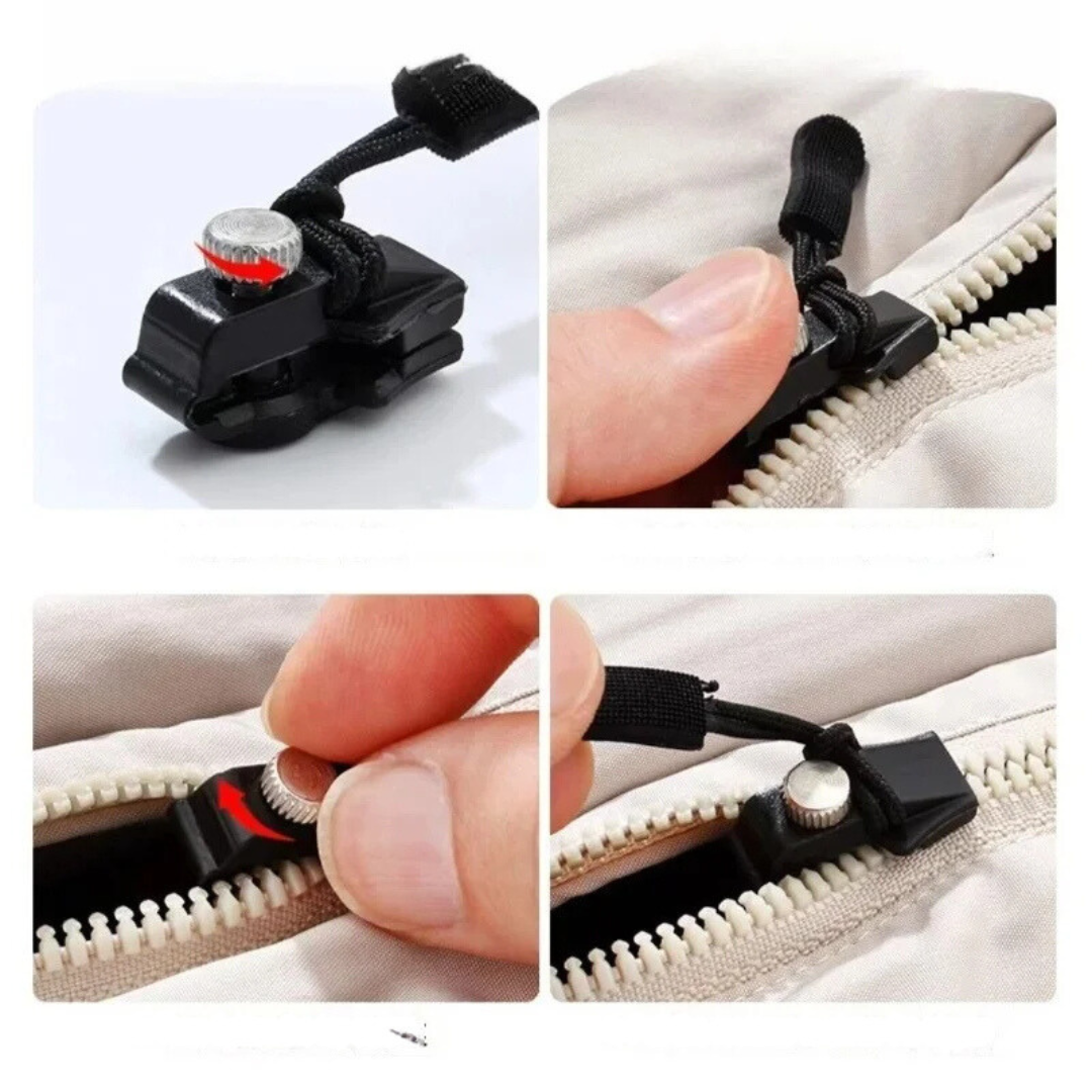 Zipper Replacement Slider for Broken Repair with Universal Fit and Thumbscrew Clamp